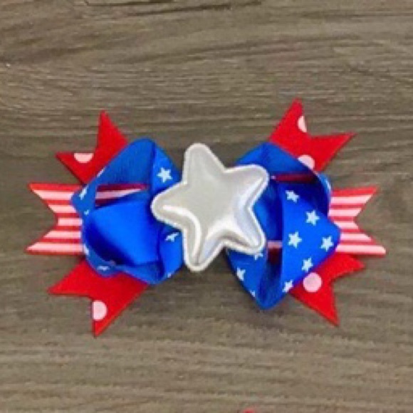 SILVER STAR 4TH OF JULY TWIST BOW - Picture 9 of 10